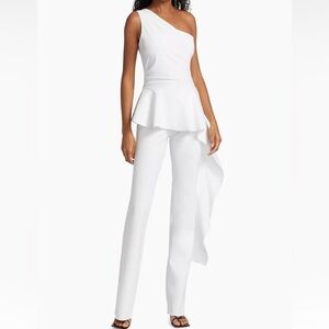 Chiara Boni La Petite Robe Kincso One-Shoulder Peplum Jumpsuit NWT Size 6
